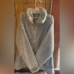 ZeroxPosur Furry Jacket in Steel Blue, SZ L